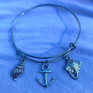 Brand New! Handmade! Adjustable Charm Bangle Bracelet!